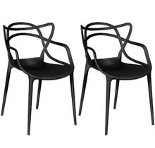 Conjunto com 2 Cadeiras Allegra Pretas Design Moderno e Empilhável em Polipropileno Resistente