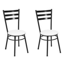 Conjunto com 2 Cadeiras Angola Preto e Branco