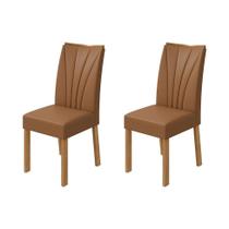 Conjunto com 2 Cadeiras Apogeu Sintético Caramelo e Amêndoa Clean