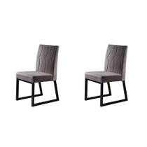 Conjunto com 2 Cadeiras Atena III Cinza Escuro 98 cm