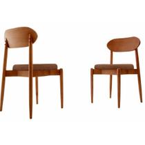 Conjunto Com 2 Cadeiras Ballare Moderna Mobília Prada/cinam.imbuia