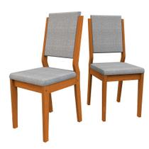 Conjunto com 2 Cadeiras Carol Linho Cinza e Ype
