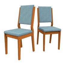 Conjunto com 2 Cadeiras Carol Suede Animale Azul e Ype