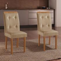 Conjunto com 2 Cadeiras Celine Madeira Moderna Mobília Conjunto com 2 Cadeiras Celine Madeira Moderna Mobília
