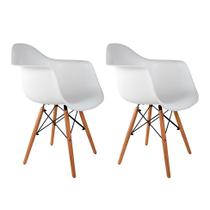 Conjunto com 2 Cadeiras Charles Eames com Braço I Branco Conjunto com 2 Cadeiras Charles Eames com Braço I Branco