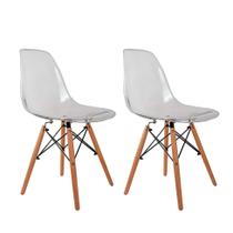 Conjunto com 2 Cadeiras Charles Eames Cristal