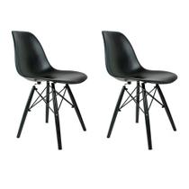 Conjunto com 2 Cadeiras Charles Eames II Preto Conjunto com 2 Cadeiras Charles Eames II Preto