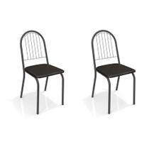 Conjunto com 2 Cadeiras de Cozinha Noruega Preto Conjunto com 2 Cadeiras de Cozinha Noruega Preto