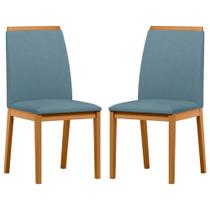 Conjunto com 2 Cadeiras de Jantar Estofada Fernanda Ypê/Animalle Azul Wd26 - New Ceval