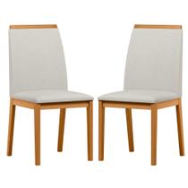 Conjunto com 2 Cadeiras de Jantar Estofada Fernanda Ypê/Animalle Bege Wd22 - New Ceval