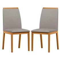 Conjunto com 2 Cadeiras de Jantar Estofada Fernanda Ypê/Animalle Marfim Wd25 - New Ceval