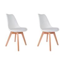 Conjunto com 2 Cadeiras de Jantar Wood Mendoza Branco - Mobly