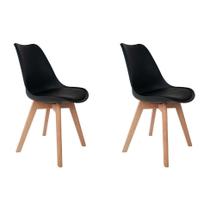 Conjunto com 2 Cadeiras de Jantar Wood Mendoza Preto - Mobly
