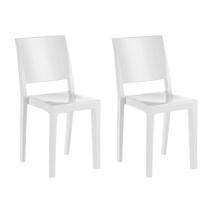 Conjunto com 2 Cadeiras de Plástico Hydra Branco Conjunto com 2 Cadeiras de Plástico Hydra Branco