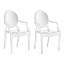 Conjunto com 2 Cadeiras de Plástico Wind Branco Conjunto com 2 Cadeiras de Plástico Wind Branco
