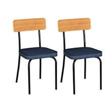 Conjunto com 2 Cadeiras Douro Azul e Preto