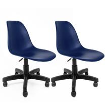 Conjunto Com 2 Cadeiras Eames Office Azul Bic Empório Tiffany Base Preta