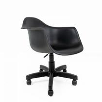 Conjunto Com 2 Cadeiras Eames Office Com Braço Preta Empório Tiffany Base Preta