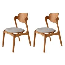 Conjunto com 2 Cadeiras em Madeira Celeste Gold Cinza/Luna/Imbuia Marrom Conjunto com 2 Cadeiras em Madeira Celeste Gold Cinza/Luna/Imbuia Marrom