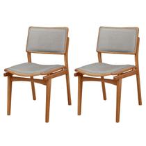 Conjunto com 2 Cadeiras em Madeira Eloa Cinza/Luna/Imbuia Marrom Conjunto com 2 Cadeiras em Madeira Eloa Cinza/Luna/Imbuia Marrom