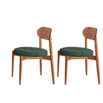 Conjunto com 2 Cadeiras em Madeira Maciça Hope Verde/Jade/Imbuia Marrom