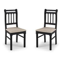 Conjunto Com 2 Cadeiras em Madeira Maciça Mv Outlet