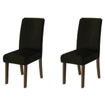 Conjunto Com 2 Cadeiras Estofada Sala de Jantar Grécia Cedro / Marrom Dobuê