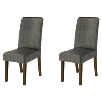Conjunto Com 2 Cadeiras Estofada Sala de Jantar Grécia Cedro / Mascaco Dobuê