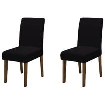 Conjunto Com 2 Cadeiras Estofada Sala de Jantar Trieste Siena Cedro / Marrom Dobuê
