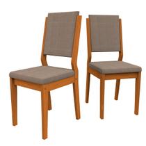 Conjunto Com 2 Cadeiras Estofadas Carol Cor Ype Veludo Cinza New Ceval