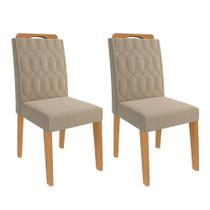 Conjunto com 2 Cadeiras Estofadas de Madeira Para Sala de Jantar Paola Wood Cimol Madeira/Nude iii