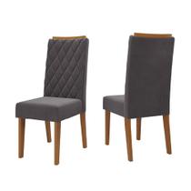 Conjunto com 2 Cadeiras Estofadas Veludo Sala de Jantar Bele Viero Conjunto com 2 Cadeiras Estofadas Veludo Sala de Jantar Bele Viero