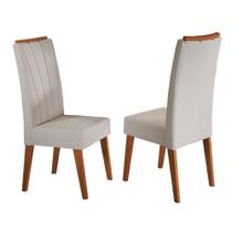 Conjunto Com 2 Cadeiras Estofadas Veludo Sala De Jantar Sofia Viero Madeirado / Bege Conjunto Com 2 Cadeiras Estofadas Veludo Sala De Jantar Sofia Viero Madeirado / Bege