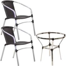 Conjunto com 2 Cadeiras Floripa e Mesa Ascoli Trama Original Conjunto com 2 Cadeiras Floripa e Mesa Ascoli Trama Original