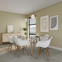 Conjunto com 2 Cadeiras Hull com Braço Branco Conjunto com 2 Cadeiras Hull com Braço Branco