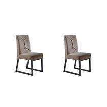 Conjunto com 2 Cadeiras ItÃlia I Cinza 98 cm
