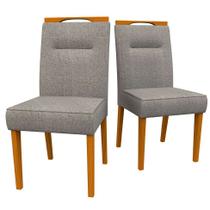 Conjunto com 2 Cadeiras Italia Linho Cinza e Ype