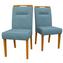 Conjunto com 2 Cadeiras Italia Suede Animale Azul e Ype