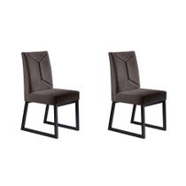 Conjunto com 2 Cadeiras Itália V Preto 98 cm