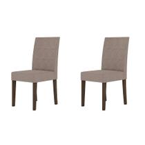 Conjunto com 2 Cadeiras Jade Suede Capuccino e Amêndoa - Poliman Móveis