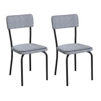 Conjunto com 2 Cadeiras Mackay Cinza e Preto