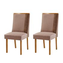 Conjunto com 2 Cadeiras Madeira Diane para Sala de Jantar Moderna Mobília Conjunto com 2 Cadeiras Madeira Diane para Sala de Jantar Moderna Mobília