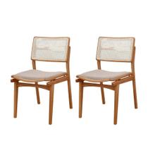 Conjunto com 2 Cadeiras Madeira Eva Premium Moderna Mobília