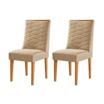 Conjunto Com 2 Cadeiras Mdf Eloise P/ Sala De Jantar Moderna Turim 07/naturale