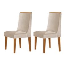 Conjunto com 2 Cadeiras MDF Lisboa para Sala de Jantar Moderna Mobília
