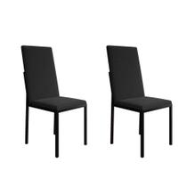 Conjunto com 2 Cadeiras Mônaco Premium Veludo Preto