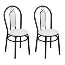 Conjunto com 2 Cadeiras Natureza Preto e Branco
