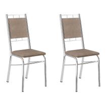 Conjunto com 2 Cadeiras Ney Marrom - Carraro