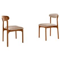 Conjunto com 2 cadeiras Noronha em Madeira Maciça para Sala de Jantar Moderna Mobília