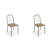 Conjunto com 2 Cadeiras Noruega Nickel e Capuccino Conjunto com 2 Cadeiras Noruega Nickel e Capuccino